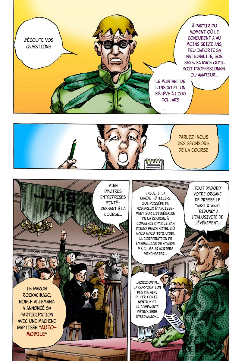 Read JoJo's Bizarre Adventure Part 7 Steel Ball Run Official Colored FR Manga Online