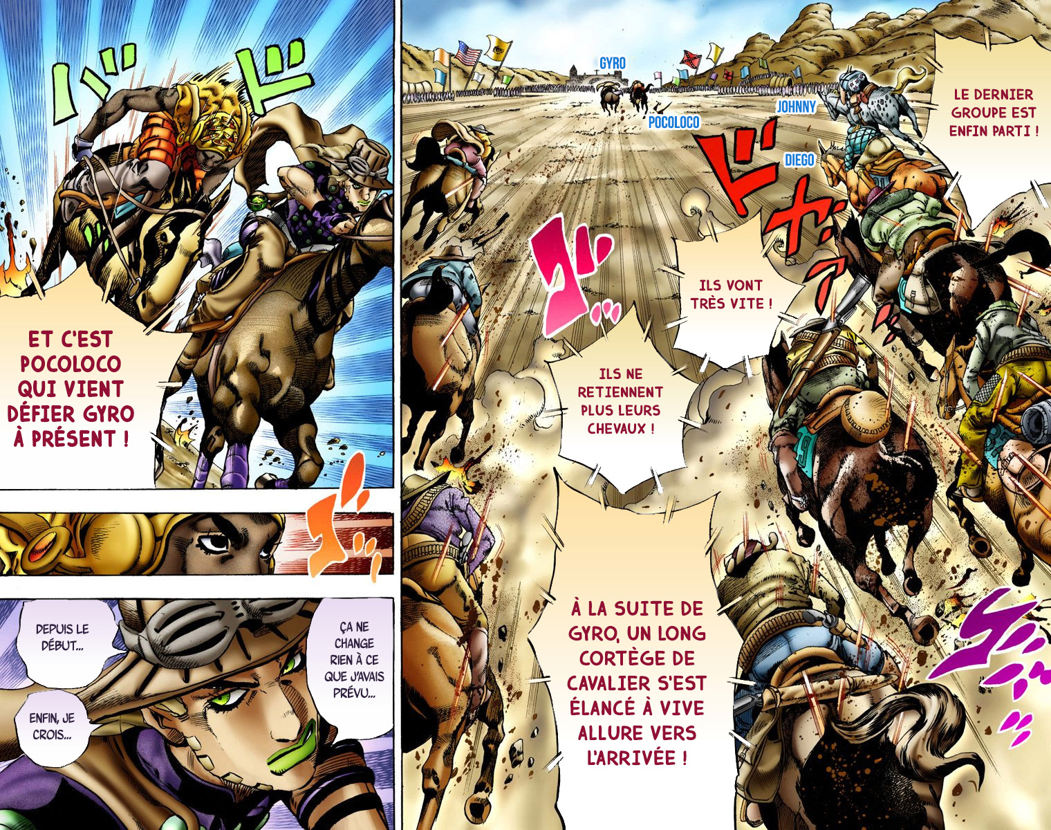 Read JoJo's Bizarre Adventure Part 7 Steel Ball Run Official Colored FR Manga Online
