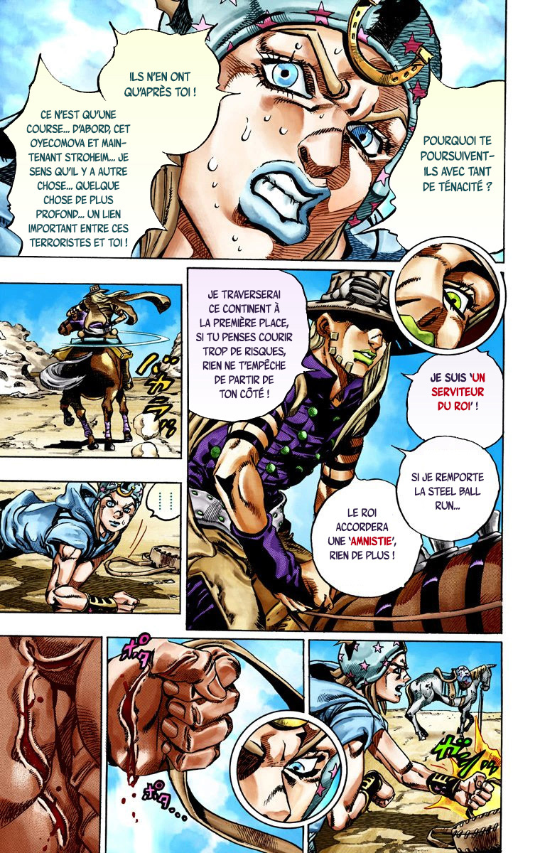 Read JoJo's Bizarre Adventure Part 7 Steel Ball Run Official Colored FR Manga Online