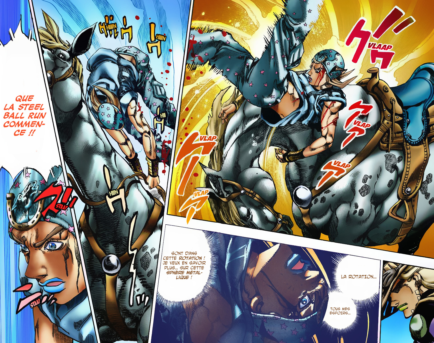 Read JoJo's Bizarre Adventure Part 7 Steel Ball Run Official Colored FR Manga Online