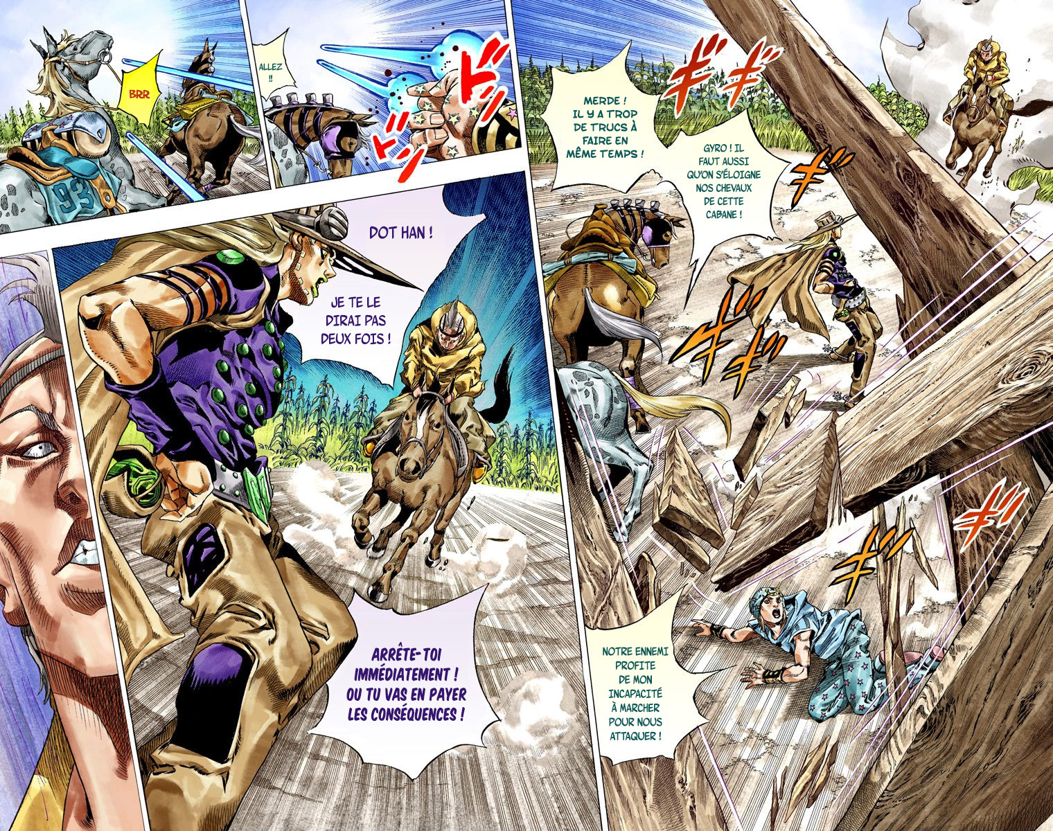 Read JoJo's Bizarre Adventure Part 7 Steel Ball Run Official Colored FR Manga Online