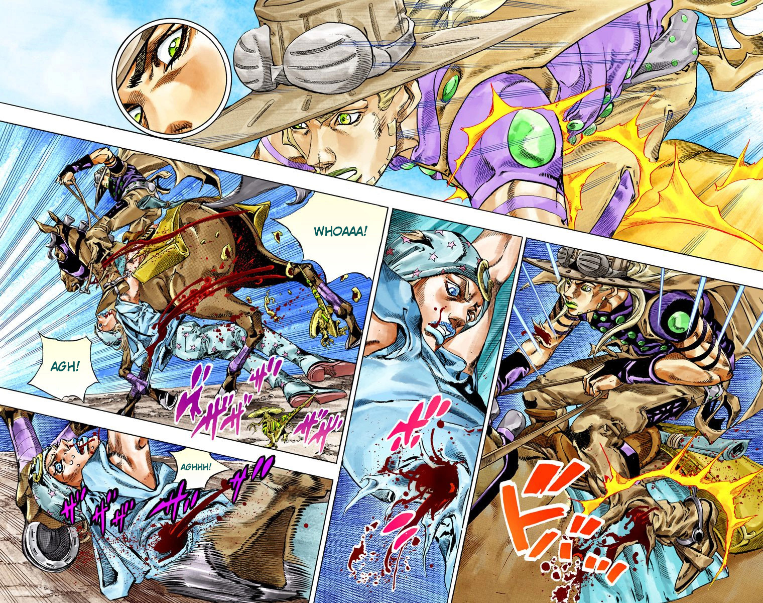 Read JoJo's Bizarre Adventure Part 7 Steel Ball Run Official Colored FR Manga Online
