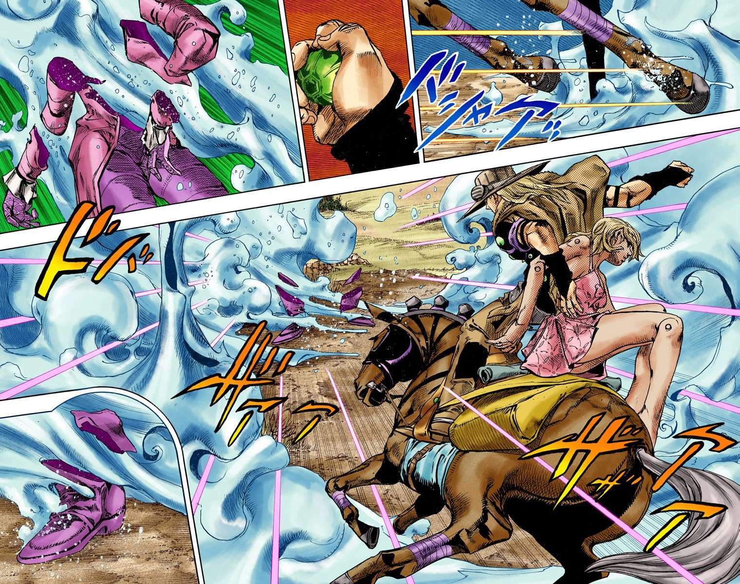 Read JoJo's Bizarre Adventure Part 7 Steel Ball Run Official Colored FR Manga Online